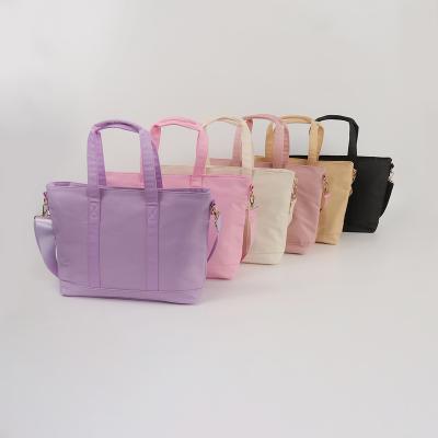 China Water Resistant Women Girls Ladies Water Resistant Repellent Waterproof Bright Colors Plain Blank Fashion Bags Purses Handbags Nylon Tote Bag for sale