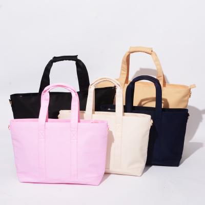 China Waterproof Plain Blank Personalized Women Girls Water Resistant Repellent Waterproof Large Shopping Bags Handbags Reusable Nylon Tote Bag for sale