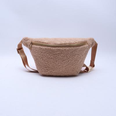 China Keep warm Women Teddy Waist Bag Winter Coin Phone Pouch Chest Pack Shoulder Bags Girl Waist Pack Warmer Waist Belt Bag for sale