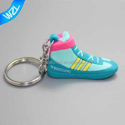 China 3D 3D shoes rubber soft custom metal pvc keychains keychains for sale