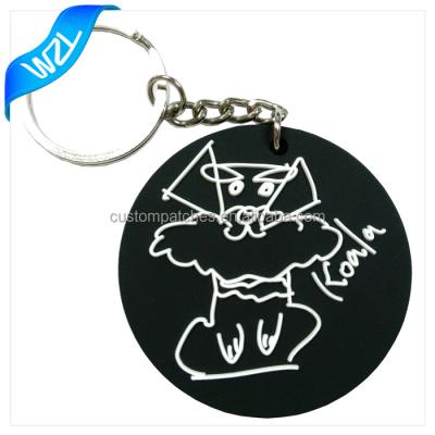 China custom cheap 3D 3D logo printed plastic material PVC soft rubber keychains for sale