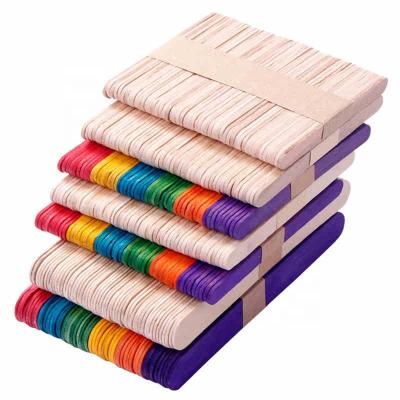 China Art and handcraft colorful wooden ice cream sticks for DIY handcraft wooden stick for sale