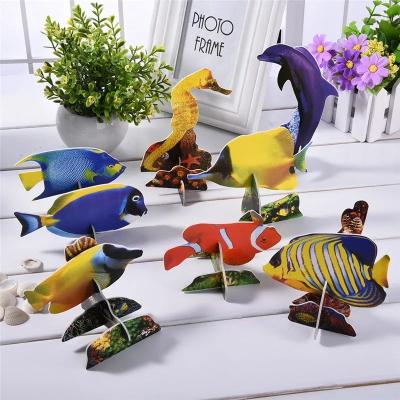 China Cartoon Toy World Under Sea DIY Kids Educational Handcraft Stereoscopic Toys Decoration 3D Paper Jigsaw Puzzle for sale