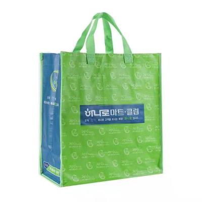 China Environmentally friendly and economical promotion large capacity foldable shopping laminated pp woven bag for sale