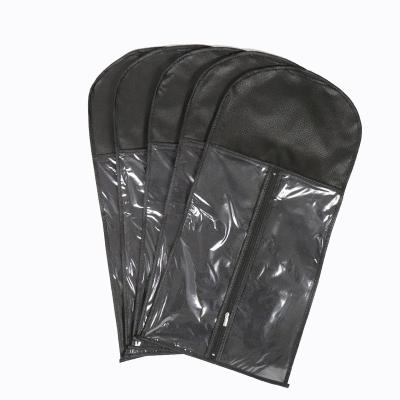 China Eco-Friendly And Economical Hair Extensions Storage Wig Packaging Bag With Hanger Hair Storage Bags PVC Nonwoven Window for sale