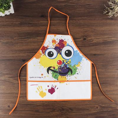 China Eco-friendly and economical kitchen apron Korean version of anti-fouling anti-grease household graffiti handsome apron work rag hands and bust non-woven apron for sale