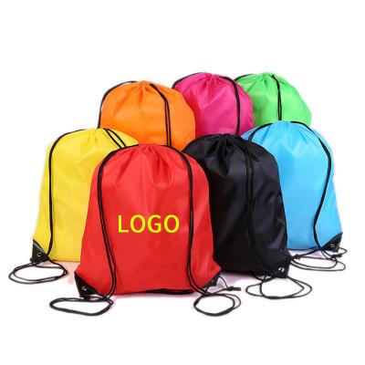 China Eco-Friendly and Economical Hot Promotional Eco-Friendly Waterproof Logo Polyester Bag Custom Drawstring Bag for sale