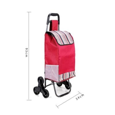 China Folding Portable Handled Shopping Bag High Capacity Shopping Food Organizer Trolley Bag for sale