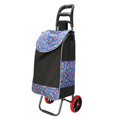 China China Factory Foldable Handled Trolley Custom Shopping Bag On Wheels Vegetable Folding Lightweight Supermarket Carts for sale