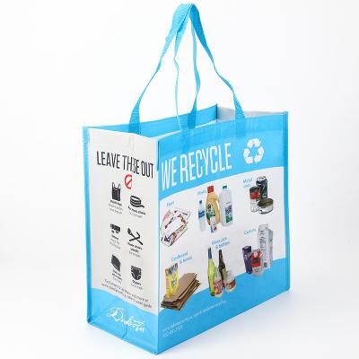 China Eco friendly and economical rpet fabric reusable bag recycled material shopping tote bags with lamination for sale