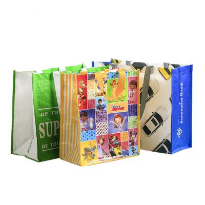 China Eco friendly and economical rpet fabric reusable bag recycled material shopping tote bags with lamination for sale