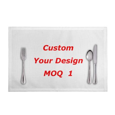 China MOQ 1 Sustainable Place Mat Custom Design / Reusable Kitchen Table Mat Fulfillment Print On Demand PVC Table Pad Coasters Printing Logo / Name / Texts for sale