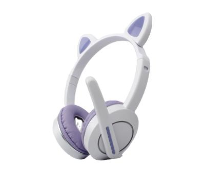 China New Fashion Headband Earphone Phone Earphone On-Ear LED Stereo Wireless Earbuds With Led Cat Ear for sale