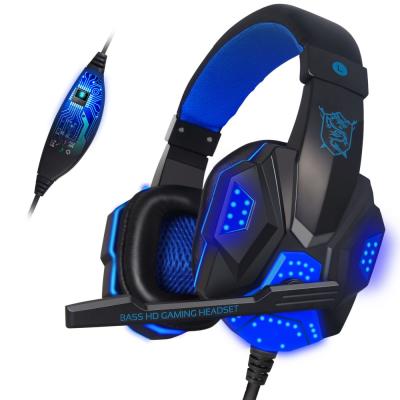 China Hot Selling Super Bass Stereo LED Headset Over-Ear Computer Gaming Headset Cable Earphone With Mic For Steam Game for sale