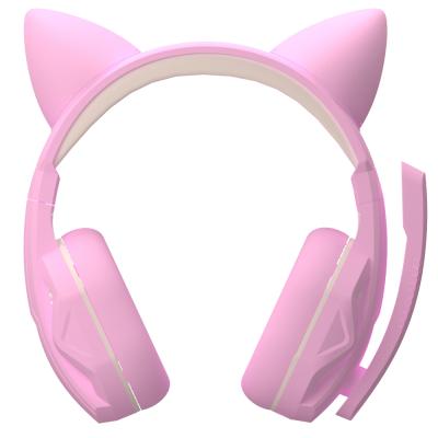 China Fashion Stereo Cat Ears Headphones For Girl Of The New Design Gaming Headband RGB Headset for sale