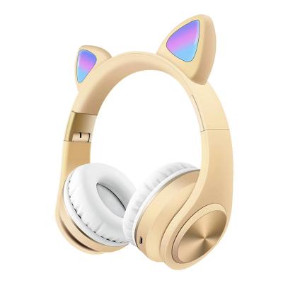 China Amazon Cat Ear Wireless B39 LED Headband Headband Cute BT 5.0 Headsets Music Earphone Stereo Wired Earbud Speaker Earphone for sale