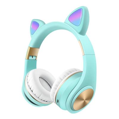 China Headband Factory Direct Cat Ear Wireless Headset LED Display OEM Headphones Beautiful for sale