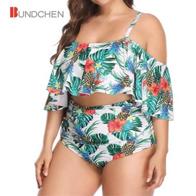 China Custom Made Conservative Two Piece Sets Swimsuits Breathable Shape Sexy Plus Size Swimwear Bikini For Fat Women for sale