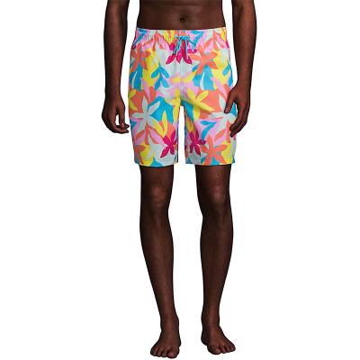 China Breathable Customize Printing 100% Polyester Inseam Smart Casual Drawstring Pockets Men Swim Trunks for sale