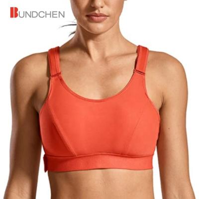 China Breathable High Impact Nylon Spandex Adjustable Strap Custom Workout Bulk Sports Bra Top for sale