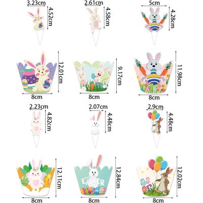 China Bunny Eggs Easter Party Bunny Cupcake Toppers Party Decoration 2024 Easter Theme Cake Edge New For Birthday Party Decoration Supplies for sale