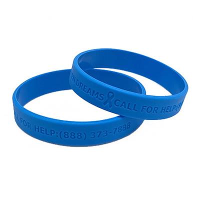 China Wholesale custom fashion eco-friendly wristband eco-friendly silicone logo silicone rubber blue debossed wristband for sportsman for sale