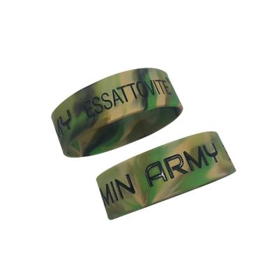 China Custom Camouflage Eco-Friendly 1 Inch Style Silicon Wristband Saints Silicone ID Wristband for sale