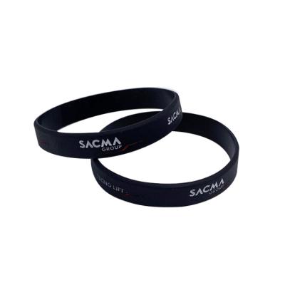 China Personalized Eco-friendly Silicone Debossed Logo Rubber Wristband Silicone Wristbands Black Custom Wristband for sale