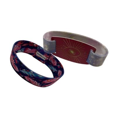 China Casual/Sporty/CLASSIC//BOHEMIA/ FASHIONABLE Design Religious/Cute Elastic Loose Woven Fabric Cheap Woven Elastic Custom Wristband For Event for sale