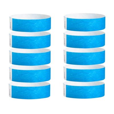 China Best Selling Paper Wristbands Eco-friendly / Printable Blue Paper Wristbands Disposable Sports Souvenirs Event Tyvek Waterproof for sale