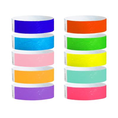 China Eco-friendly/waterproof/disposable tyvek solid color tyvek logo eco wristbands custom printed paper wristbands for events for sale