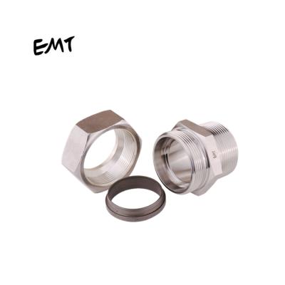 China EMT 1CB-WD BSP Stainless Steel Hydraulic Joint Ferrule Single Compression Fitting Coupling Reduction for sale