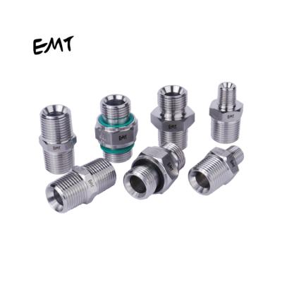 China Hydraulic Nipple Fittings Straight Thread Equal Full or Reduced Nipples EMT Swage Stainless Steel Natural Polishing Male Forged 5 Pcs for sale