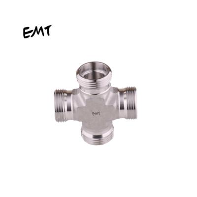 China Stainless Steel EMT Certificated Stainless Steel Hydraulic Fittings Four Way Connections for sale