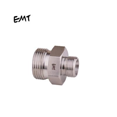 China Stainless Steel Hydraulic Transition Fittings EMT Common Metric Male Nipple Reducer for sale