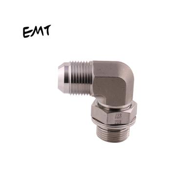 China Stainless steel 304 EMT 90 degree JIC bsp male elbow with adjustable stud ends flare fittings hydraulic adapter transition joint for sale