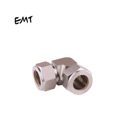 China 304 Stainless Steel Wholesale Price Union Elbow Two Ferrule Compression Fitting Connectors for sale