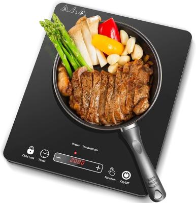 China Hotel 2000W Portable Induction Cooktop ,Sensor Touch Electric Cooker with Kids Safety Lock 8 Temperature induction cookers for sale