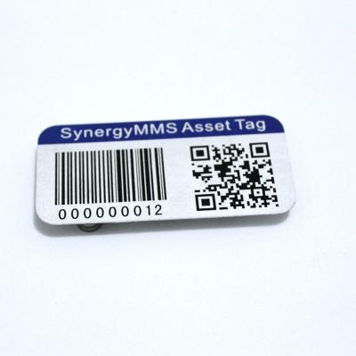 China China Custom Anodized Aluminum Metal Barcode Labels With QR Code for sale