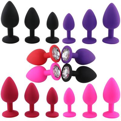 China Multiple Colors and Sizes 3 Sizes Silicone Unisex Anal Plugs Adult Sex Toys Plug Couples Anal Anal Toys For Women for sale