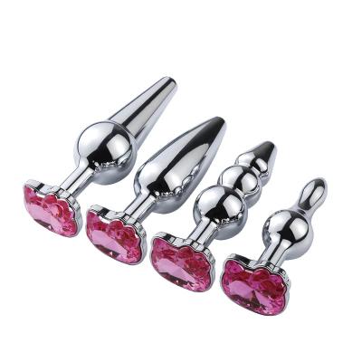 China Wholesale Free Sample Man Wholesale Free Sample Set Stainless Steel Metal Adult Sex Toys Crystal Jewelry Pink Women And Sizes Adult Sex Toys For Woman Butt Anal Plug for sale