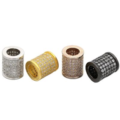 China YJ-CZ643 Wholesale FASHION Beads For DIY Jewelry Making CZ Micro Pave Big Cylinder Hole Spacer Bead for sale