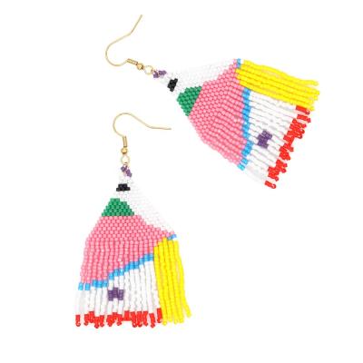 China YJ-MSE241 Handmade Vintage Seed Bead Dangle Jewelry Earrings Wholesale Beaded Charm Dangle Earring For Ladies for sale