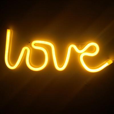 China Aesthetic Wall Art Neon Lamp Commercial Warm White Letter LED Neon Sign Love Use Night Lights Wedding Party Decoration for sale