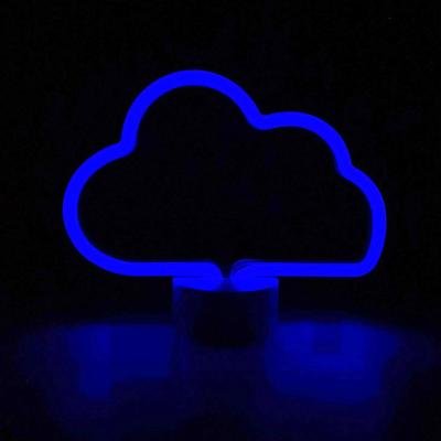 China Commercial Use Blue Cloud Shaped Neon Signs , Safety Led Art Wall Decorative Lights Neon Lights Night Table Lamp With Battery Operated for sale