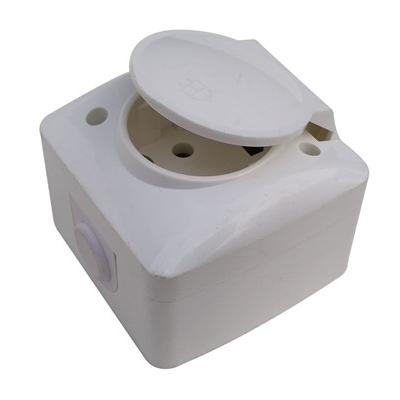 China Plastic Electrical Outlet (YK404) European Style Residential / Multi-Purpose With Cover And Ground for sale