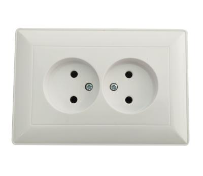 China ABS European Style 2 Gang 10A Wall Switch Socket (YK2011) for sale