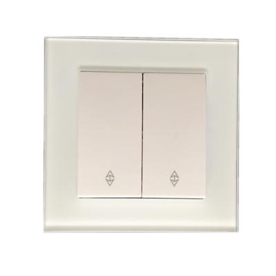 China (YK2006-G) High Quality Glass Frame 2 Strip 2 Way Wall Switches For Russia YK2006-G for sale