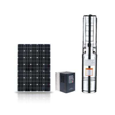 China Family Houses Electric Intelligent Brushless Solar Water Pump Borehole Submersible For Agriculture Irrigation for sale