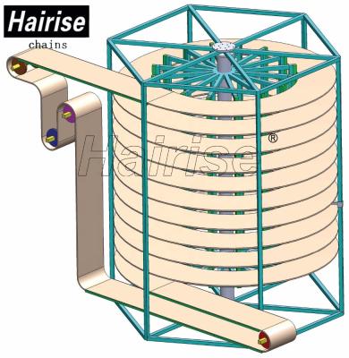 China Oil Resistant Hairise Food Cooling Vertical Spiral Modular Belt Conveyor Systems for sale